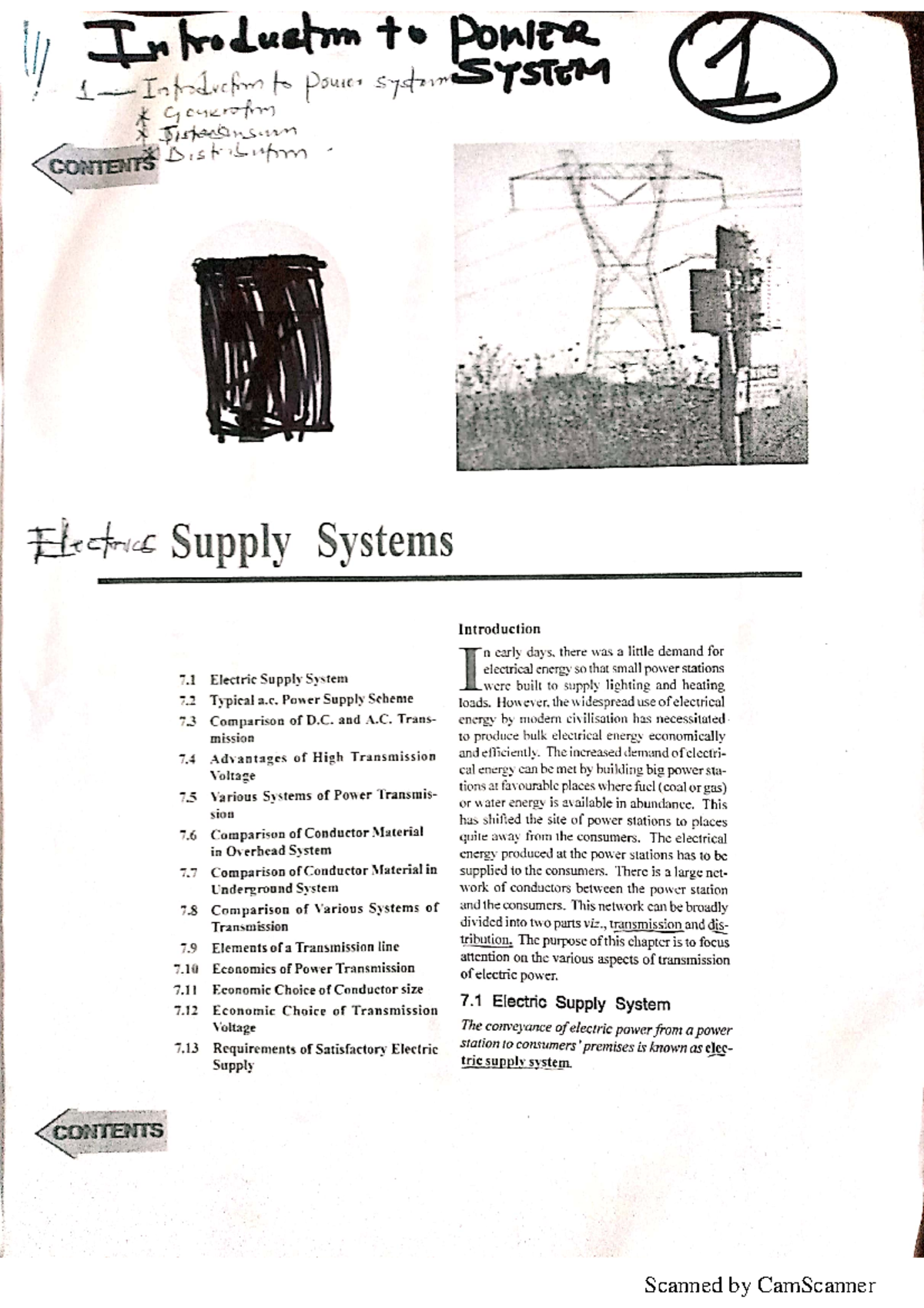 EEE322 - 1st Handout - Lecture note from the lecturer - Electric Power ...
