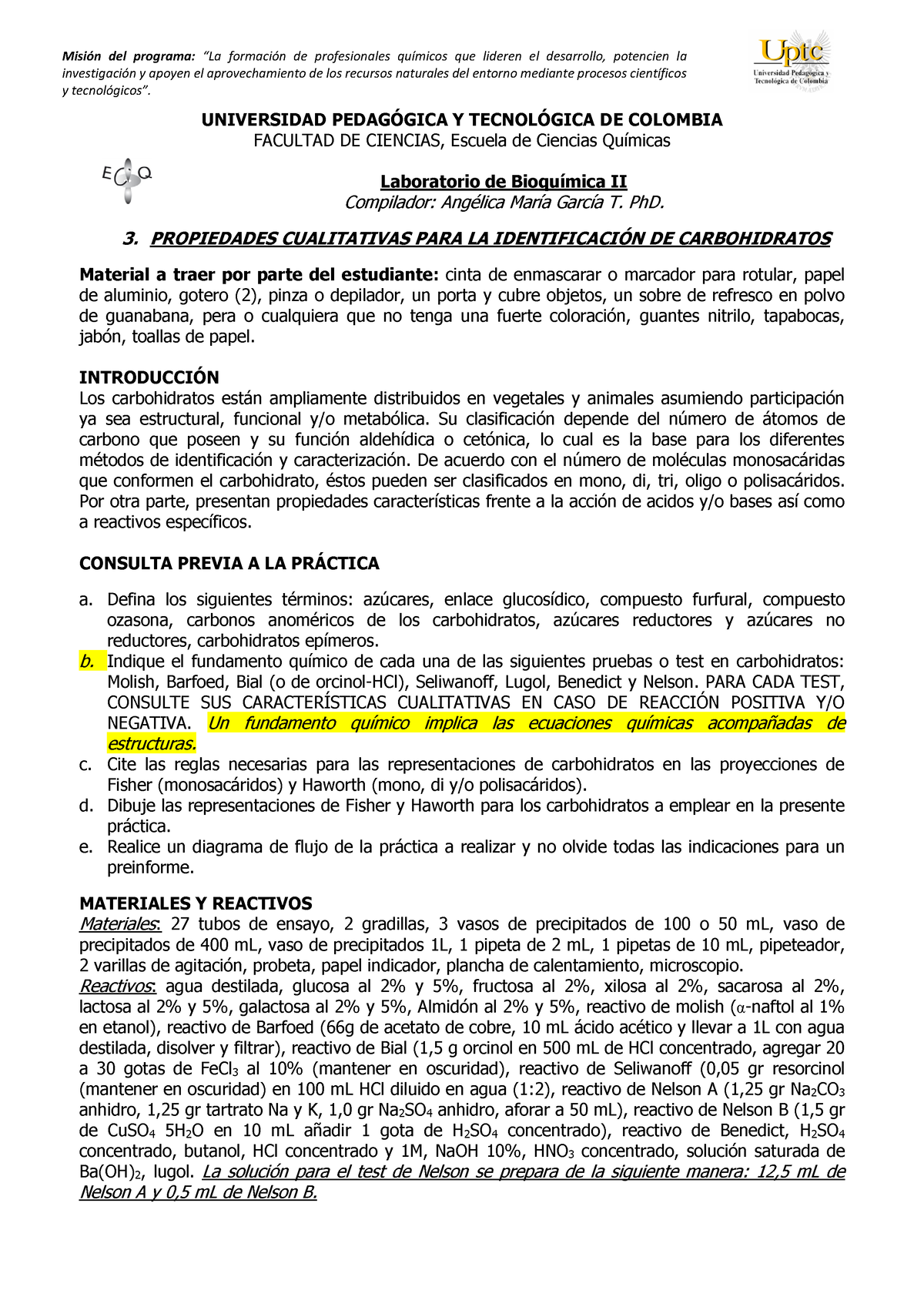 3. Propiedades Cualitativas PARA LA Identificación DE Carbohidratos ...