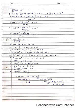 20234 MAT133 Tutorial Week 12 2024 - Pre-calculus - Studocu