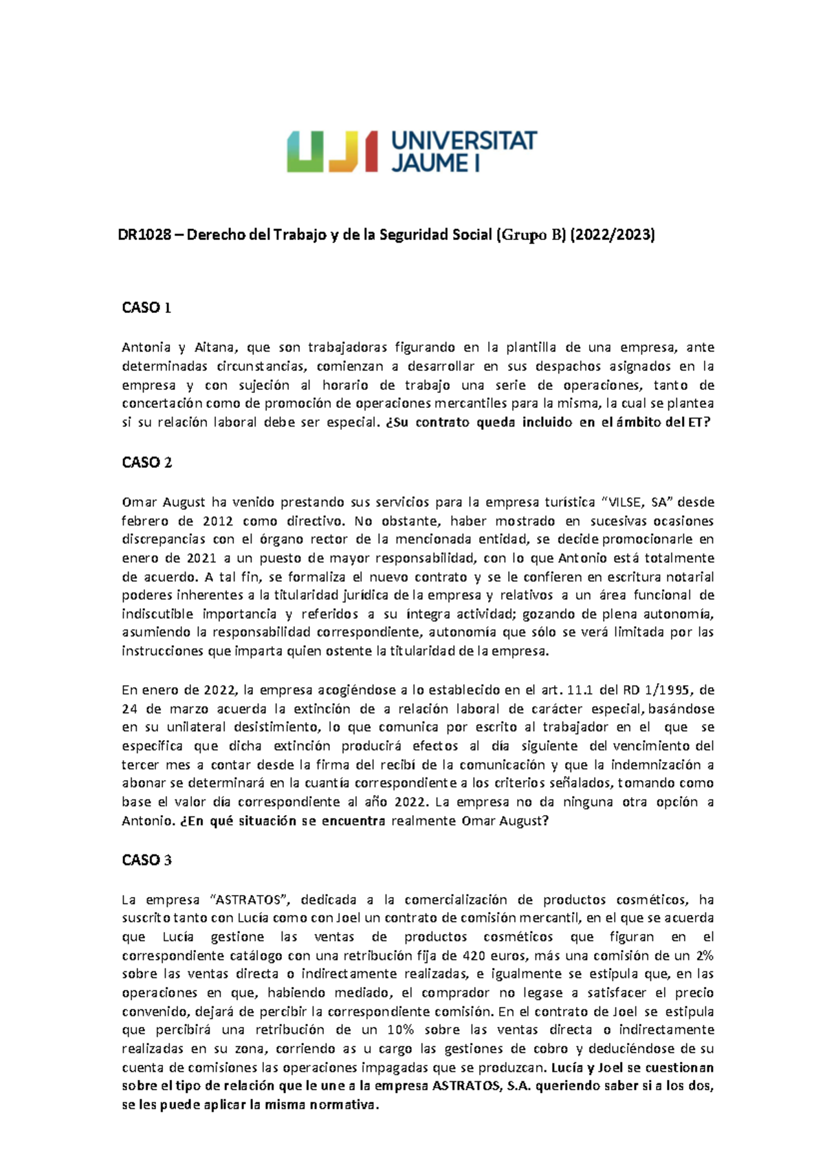 Actividades Tema 8 AV - Grupo B - DR1028 3 Derecho Del Trabajo Y De La ...