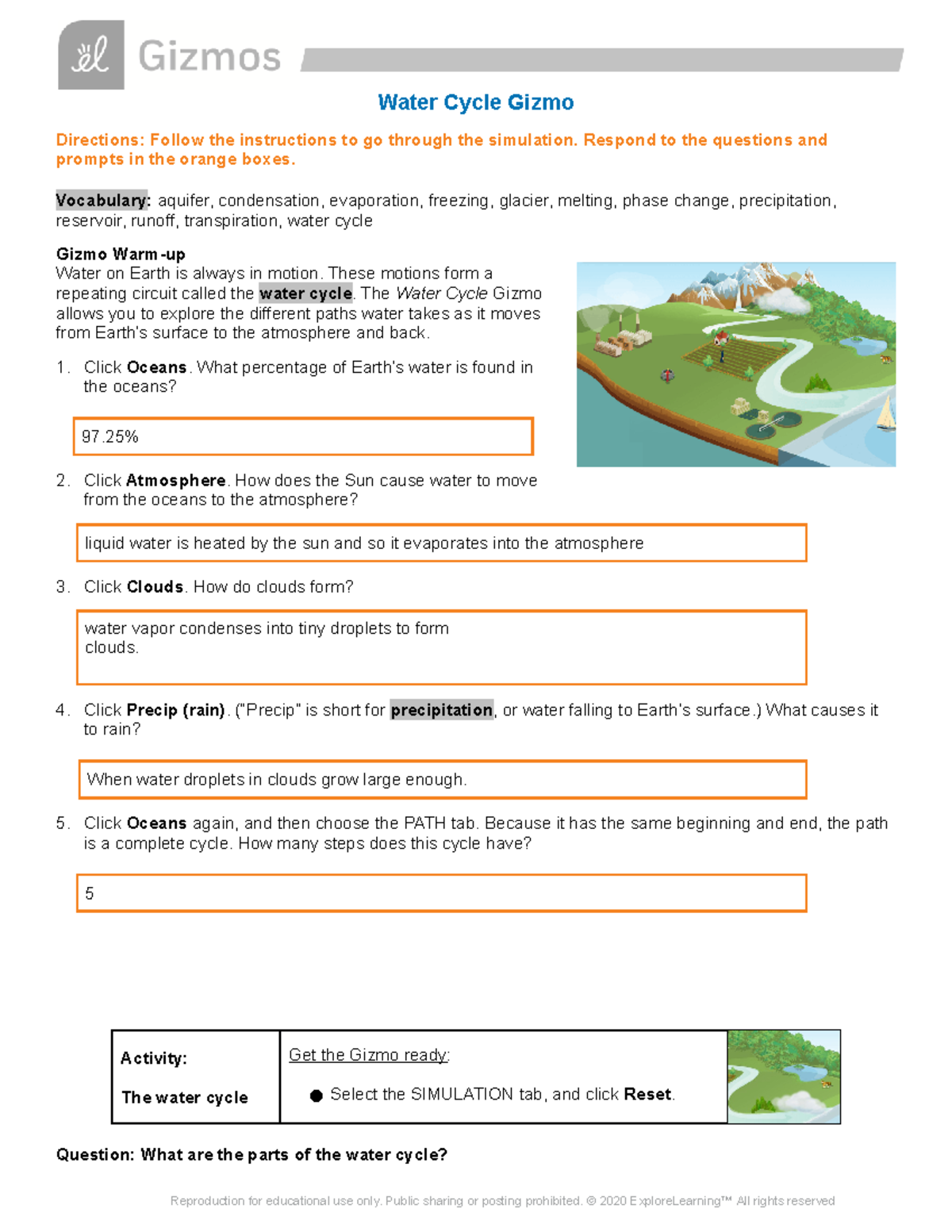 Water Cycle Gizmo good Water Cycle Gizmo Directions Follow the