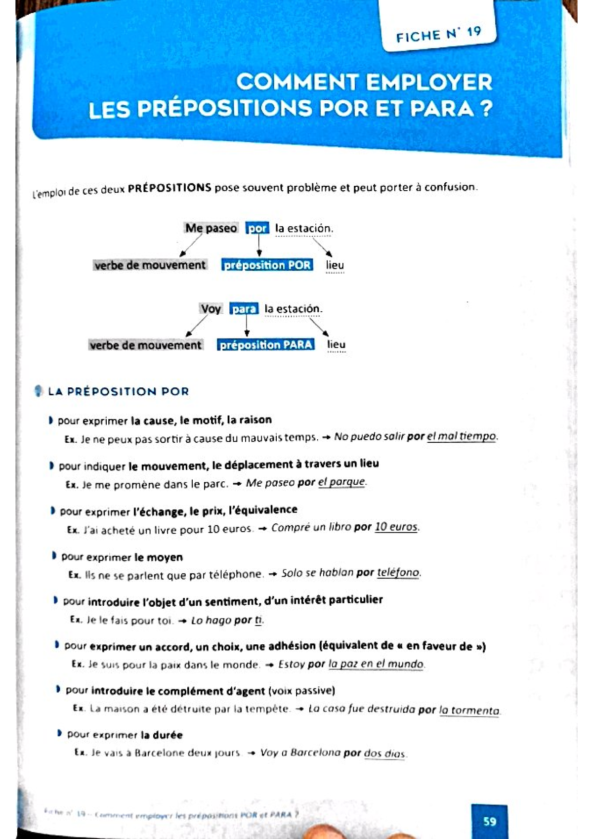 POR Y PARA - Différence Entre Quand Utiliser Por Et Quand Utiliser Para ...