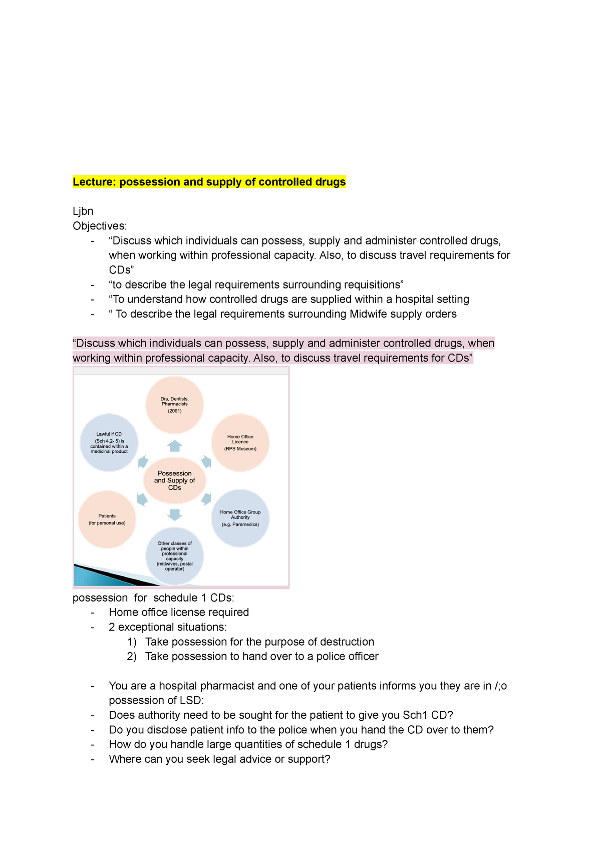 Lecture Posession And Supply Of Controlled Drugs - Lecture: Possession ...