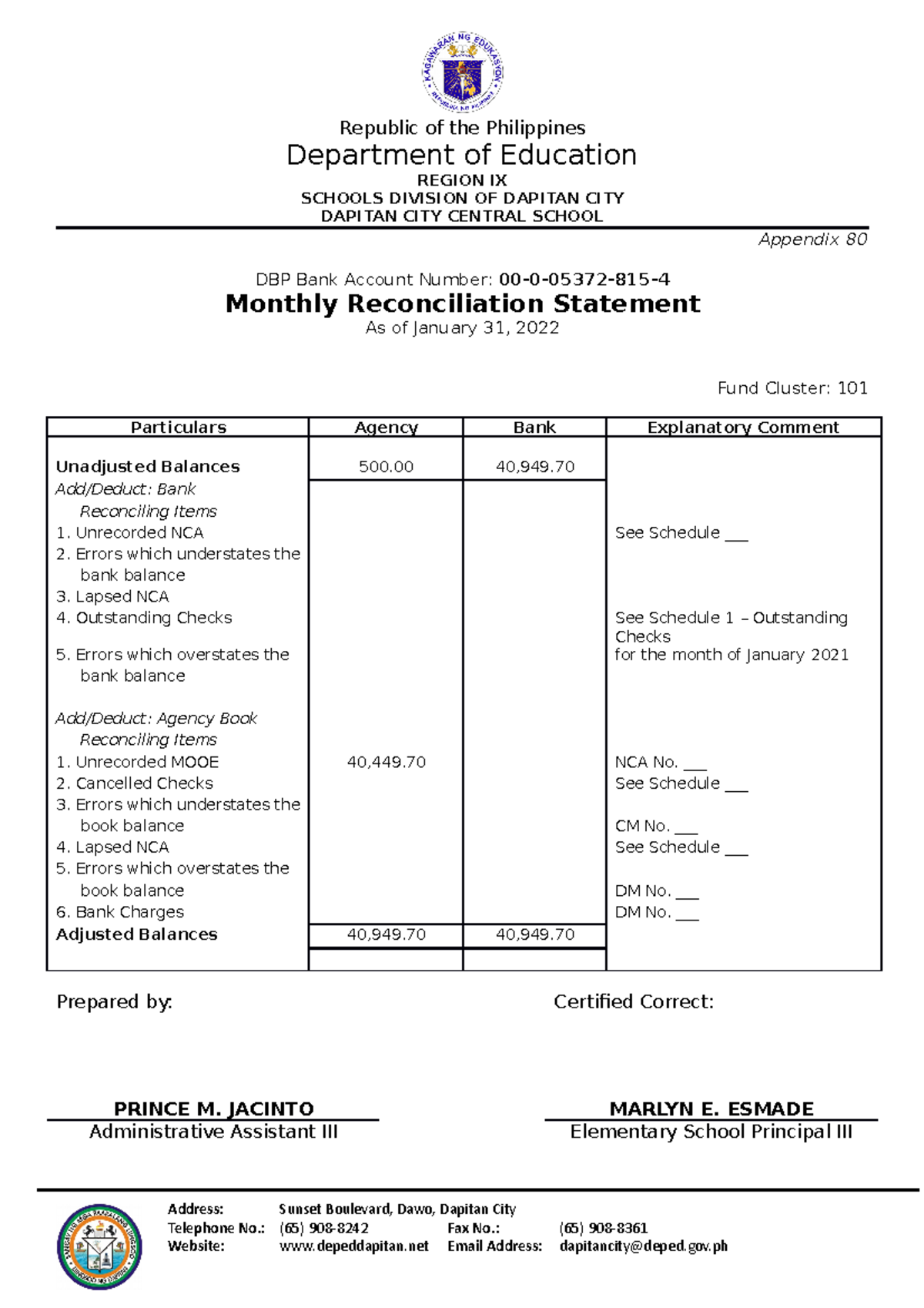 01 BRS January - Summary notes. - Republic of the Philippines ...