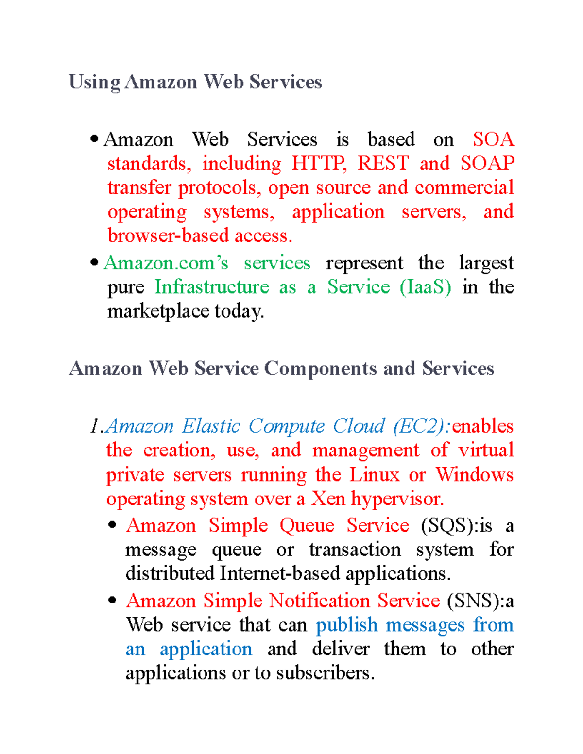 Using Amazon Web Services - Using Amazon Web Services Amazon Web ...