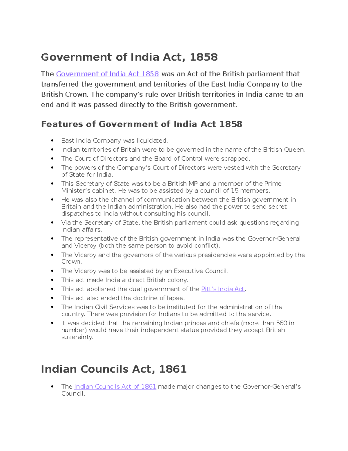 Contitutional And Political Reforms (1858-1947) - Government Of India ...