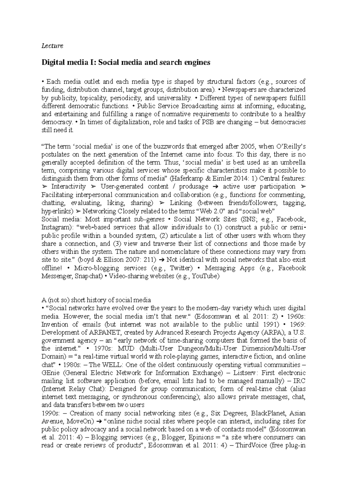 Digital media Lecture Digital media I Social media and search