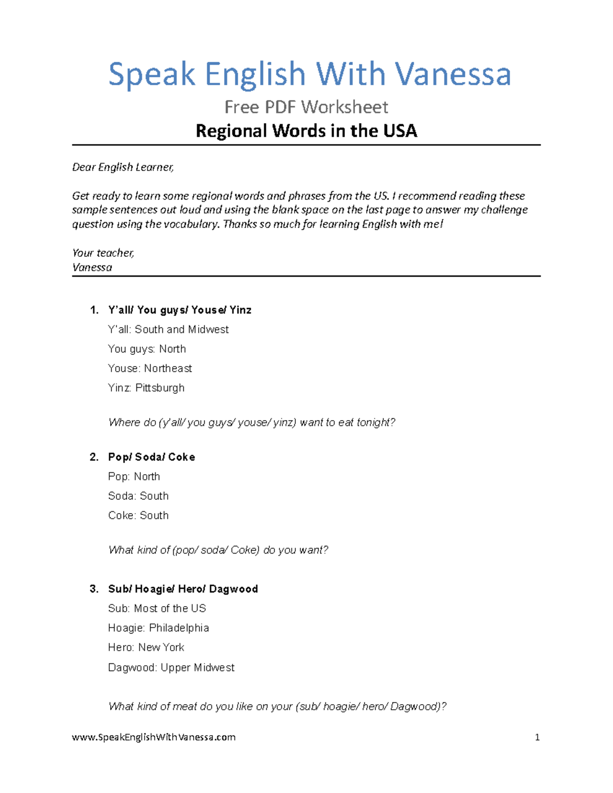 Picture of 22. Regional American Phrases Speak English With Vanessa - Speak ...