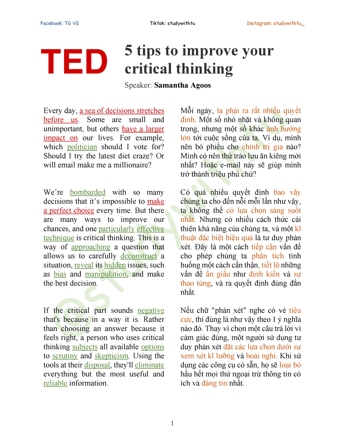 5 tips to improve your critical thinking ted