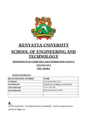 SCO 113 CAT 2 - Revision materials - KENYATTA UNIVERSITY SCHOOL OF ...