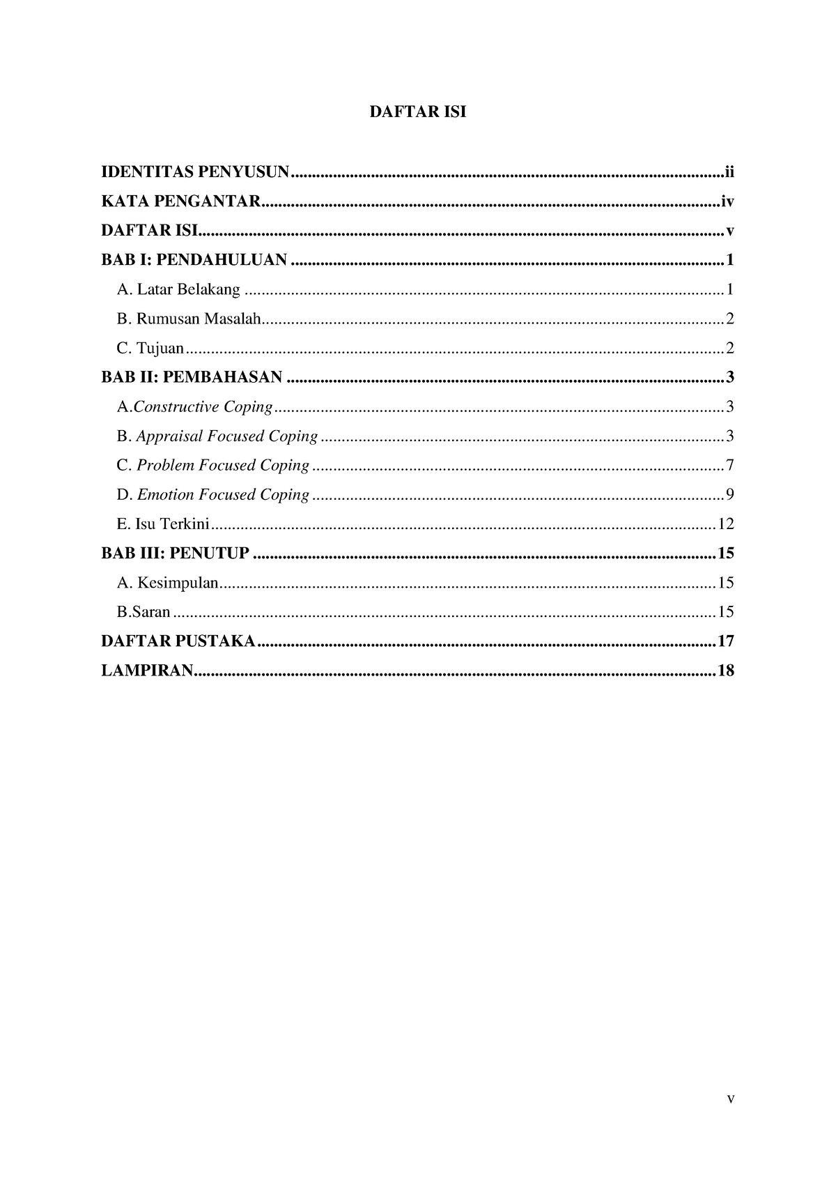 Constructive Copping - v DAFTAR ISI IDENTITAS PENYUSUN - Studocu