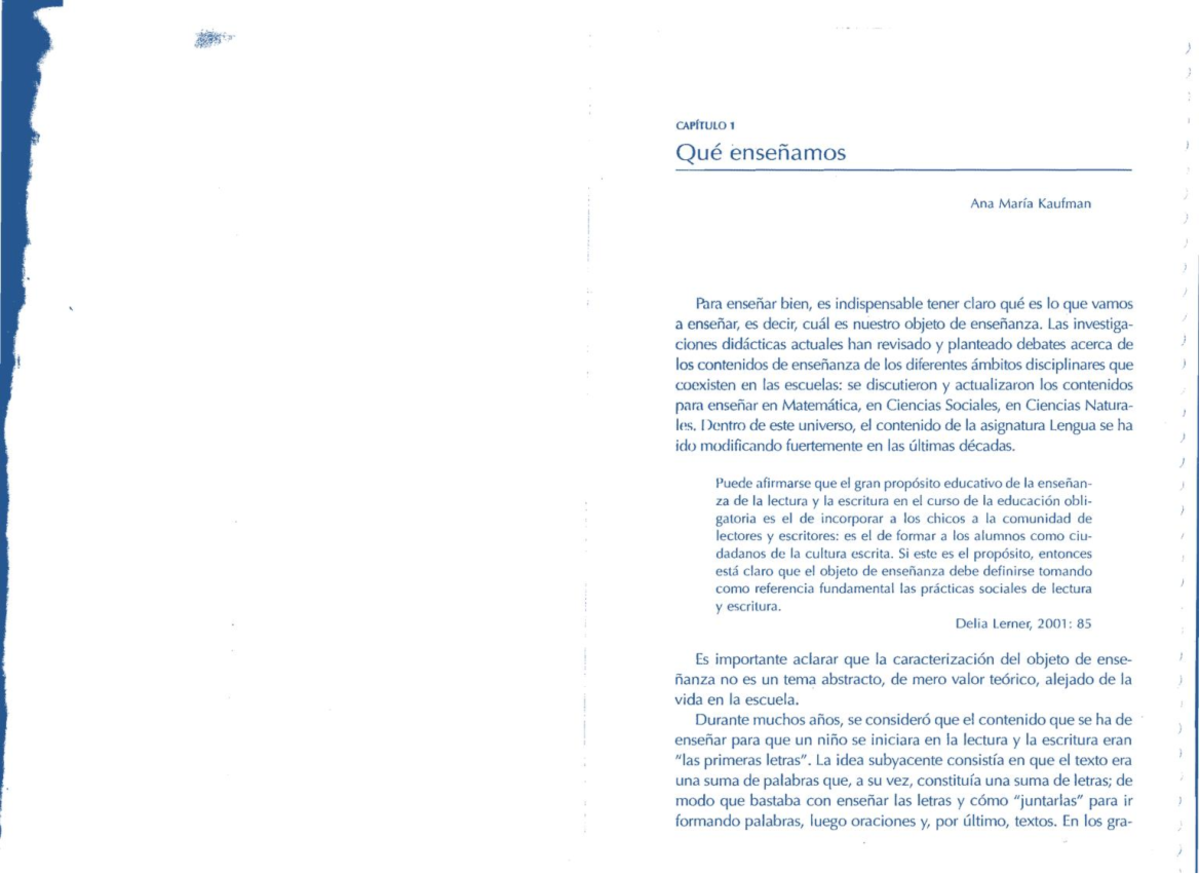Kaufman Leer y escribir Cap 1 y 2 (1) organized - CAPÍTULO 1 Qué