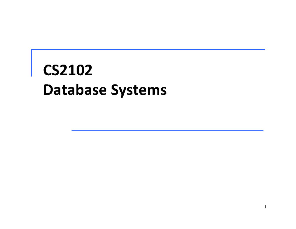Lect12-3NF and Exam - Lecture 12 - Revision - CS Database Systems Final ...