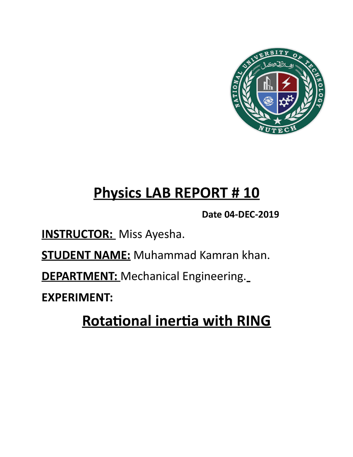 chromatography experiment lab report matriculation