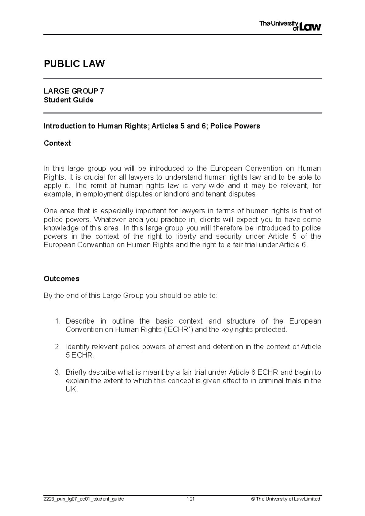 2223 pub lg07 ce01 student guide - PUBLIC LAW LARGE GROUP 7 Student ...