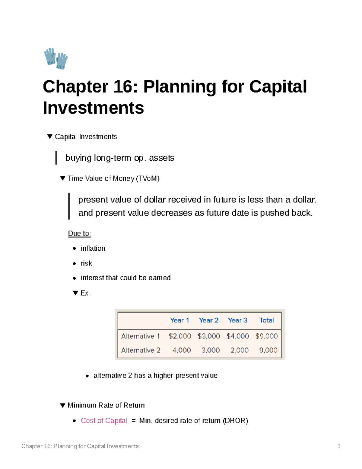 Chapter 16 Planning for Capital Investments - Chapter 16: Planning for ...