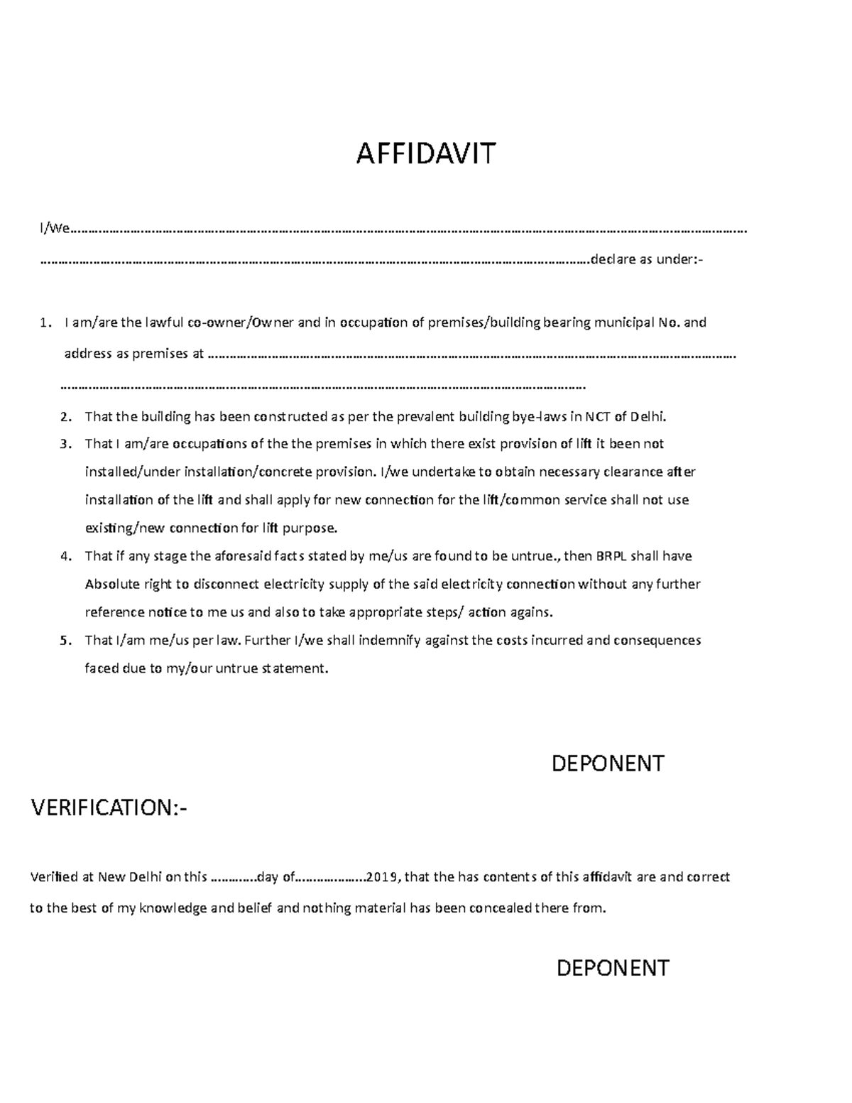Deponent - HELLO - AFFIDAVIT - Studocu