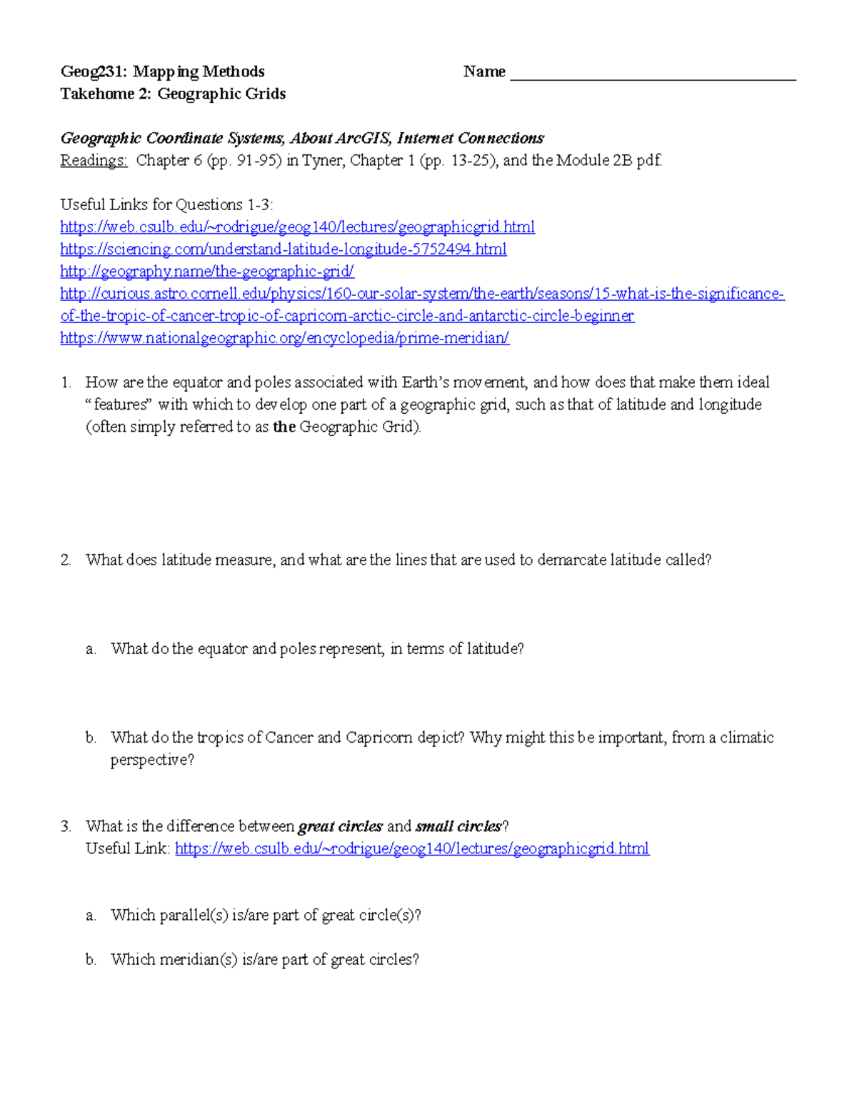 Module 2 Partb Questions - Geog231: Mapping Methods Name