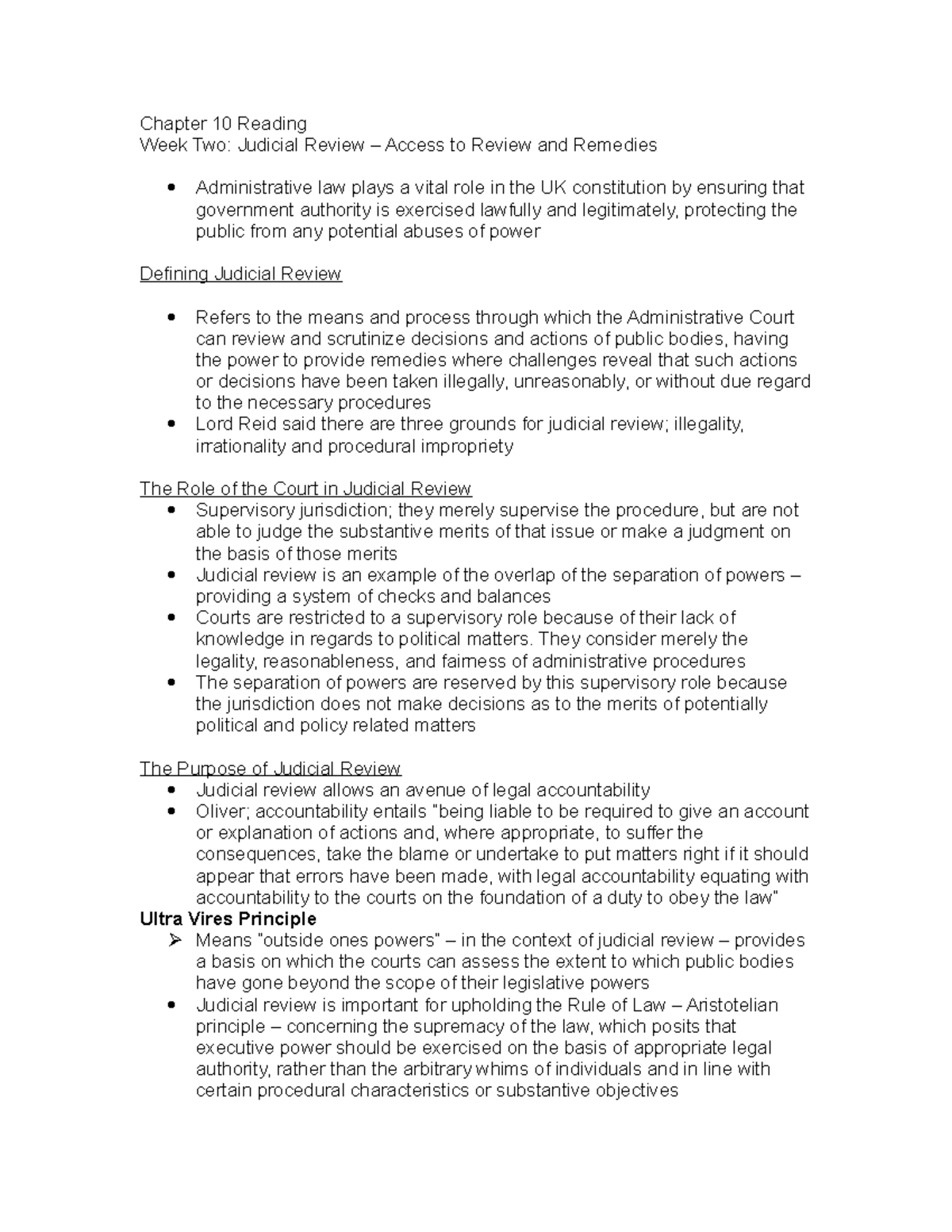 Chapter 10 Reading - Public Law Notes - Chapter 10 Reading Week Two ...