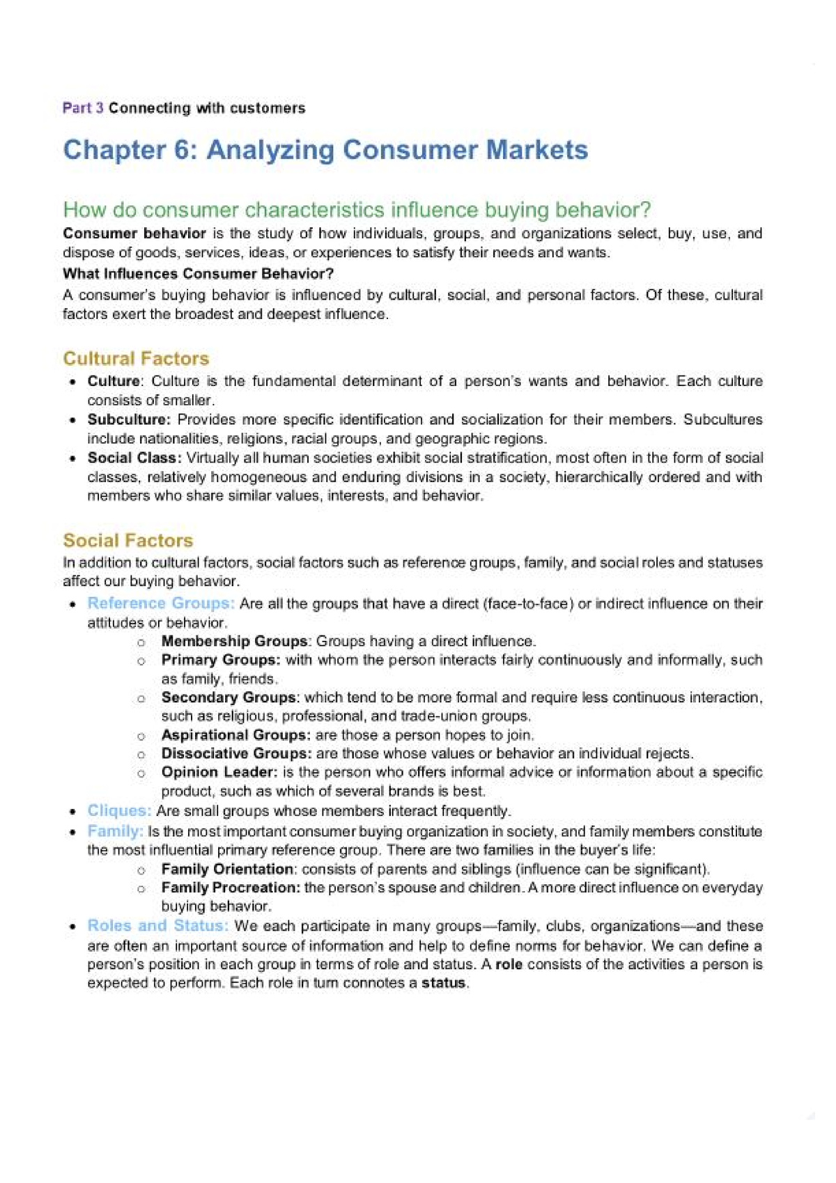 Marketing Chapter 1 Notes - Studocu