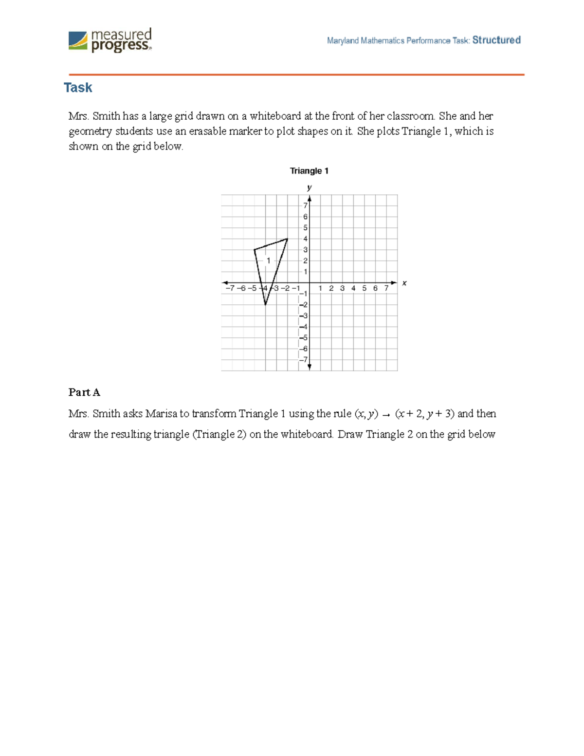 Geometry 9-27 22 Rigid Motions of Triangles - Task Mrs. Smith has a ...