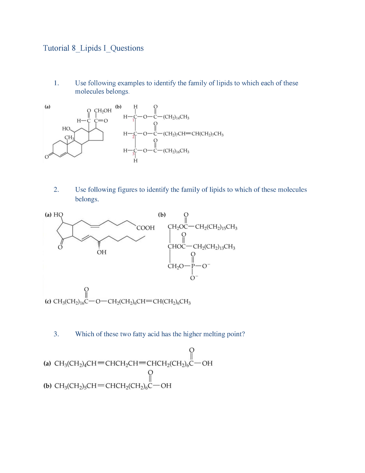 critical thinking questions about lipids