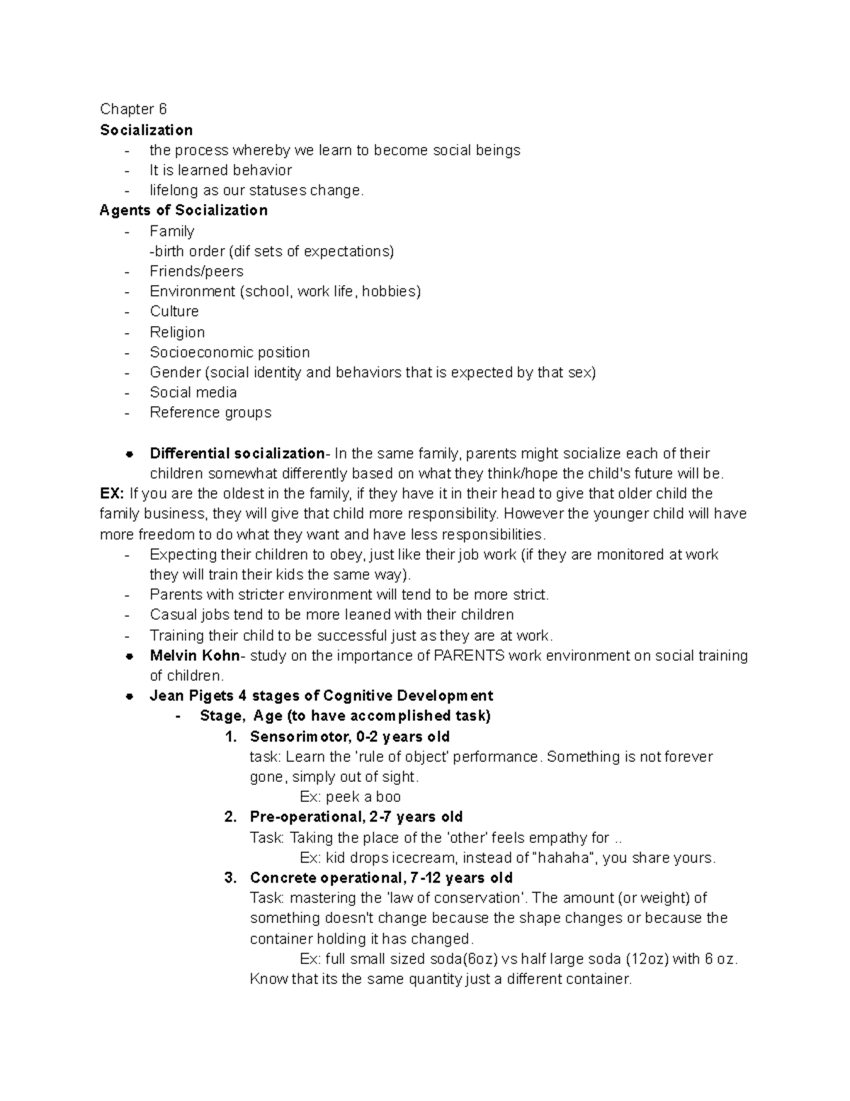 Chapter 6 - Professor Carmell - Chapter 6 Socialization - the process ...