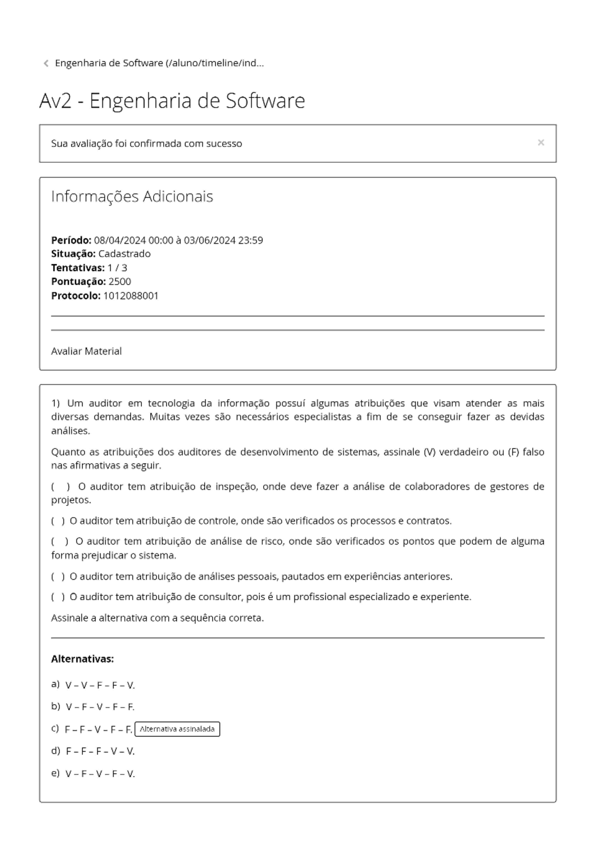 AV2 Engenharia DE Software - Studocu