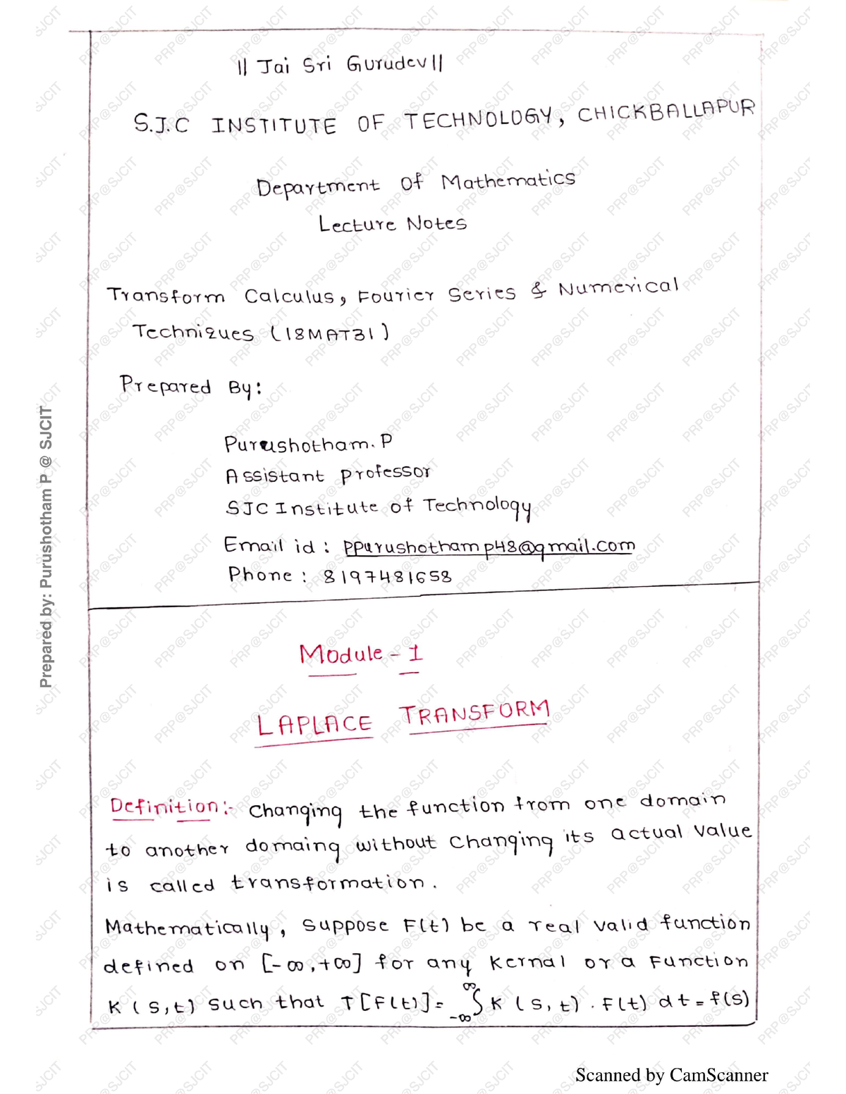 MODULE 1 NOTES 18MAT31 - Imp Vtu Qps - Studocu