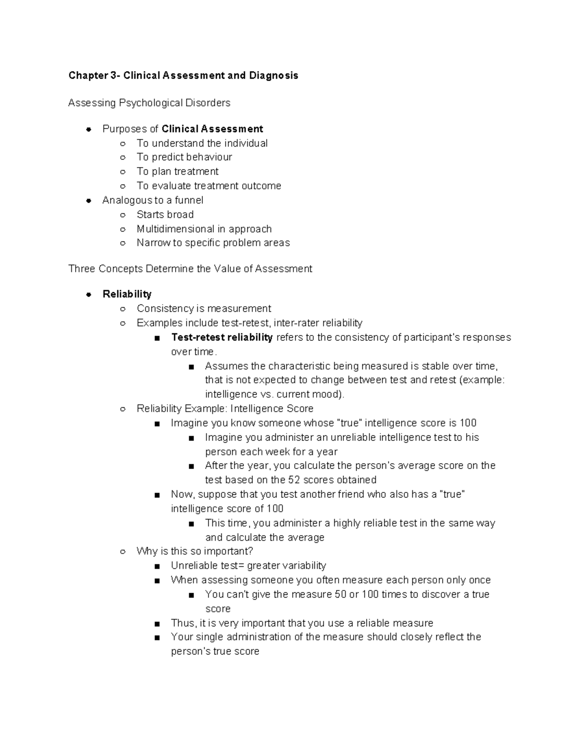 Chapter 3 Clinical Assessment And Diagnosis - Chapter 3- Clinical ...