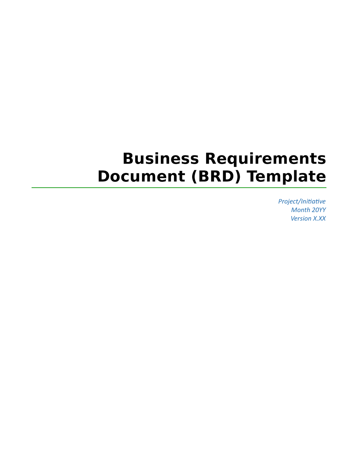 Brd Template Free Business Requirements Document Brd Template Projectinitiative Month 3824