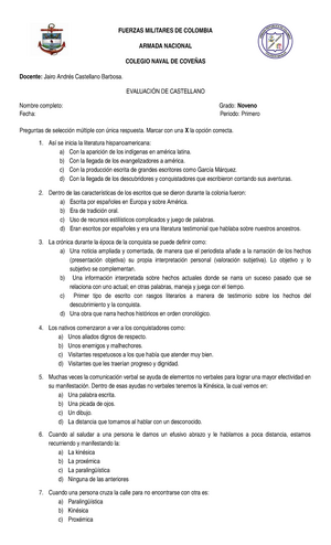 Examen De Muestra Practica 19 Preguntas Fuerzas Militares De Colombia Armada Nacional Colegio Naval De Cove As Docente Jairo Andr Castellano Barbosa Studocu