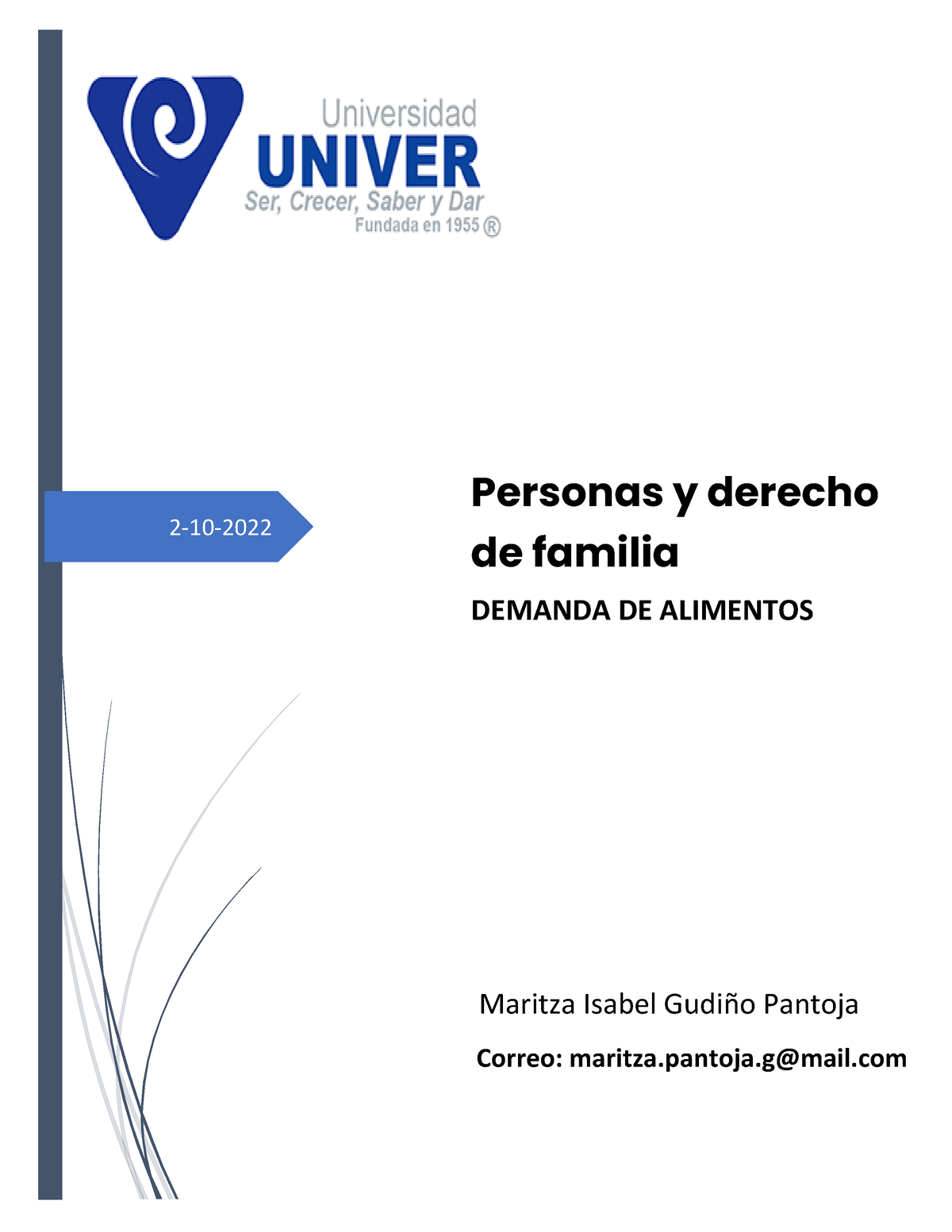 Demanda De Alimentos 2 10 2022 Personas Y Derecho De Familia Demanda De Alimentos Maritza 3242