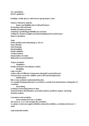 BDA activities - Tutorial 1 Introduction to Business Analytics Question ...
