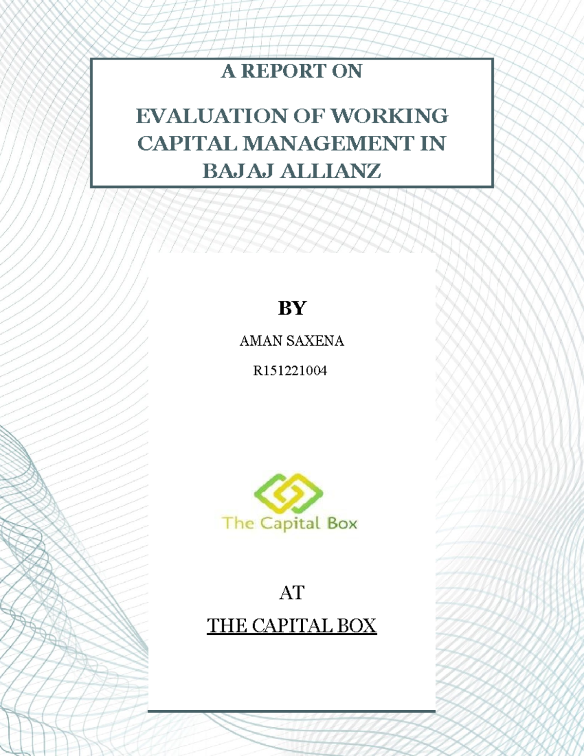 evalution-of-working-capital-managemnet-of-bajaj-allianz-a-report-on