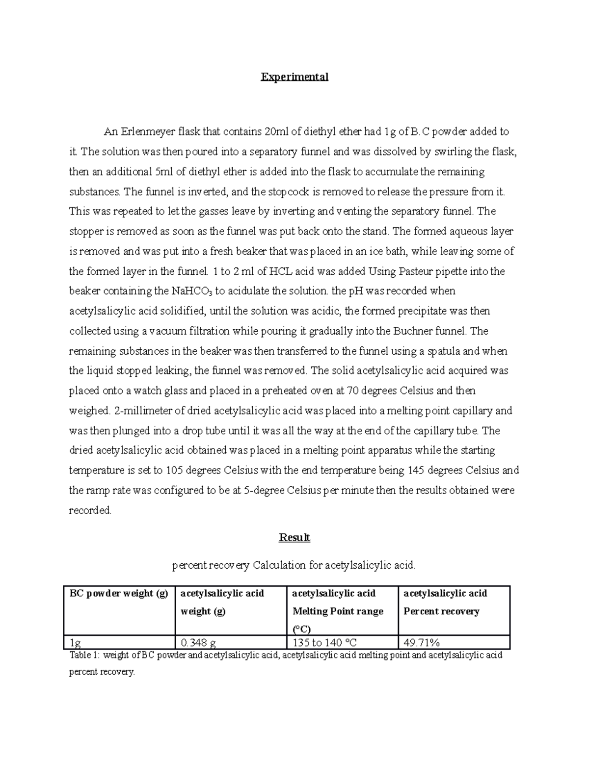 Chem 2101 Liquid extraction lab Experimental An Erlenmeyer flask