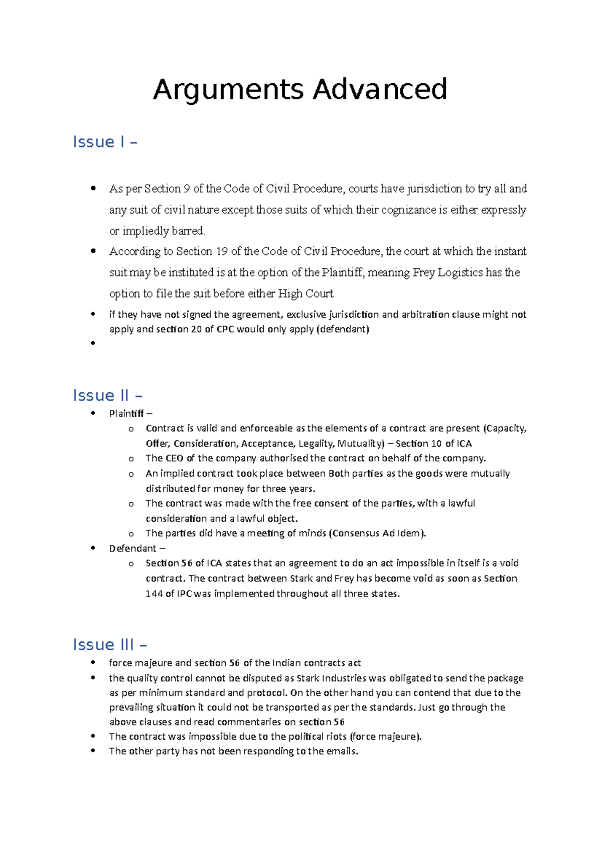 arguments-advanced-arguments-advanced-issue-i-as-per-section-9-of