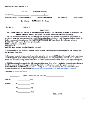 Chem 125 Exam 2 2021 - General chemistry 1 practice exam - November 8 ...