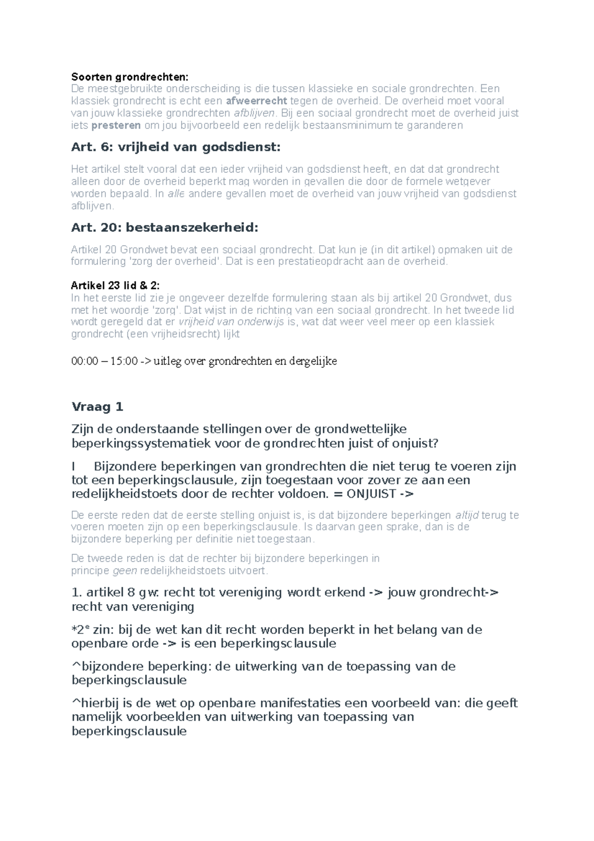 Werkcollege Van Hoorcollege 5 Inleiding Constitutioneel Recht ...