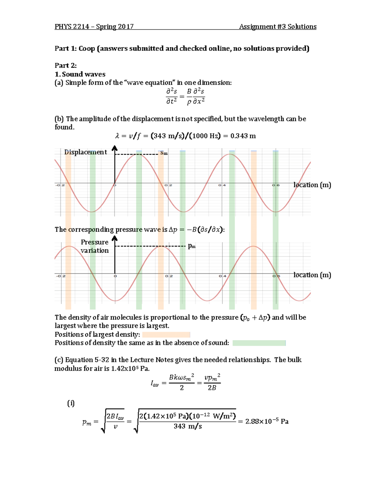 Assignment 3 solutions - Part 1: Coop (answers submitted and checked ...