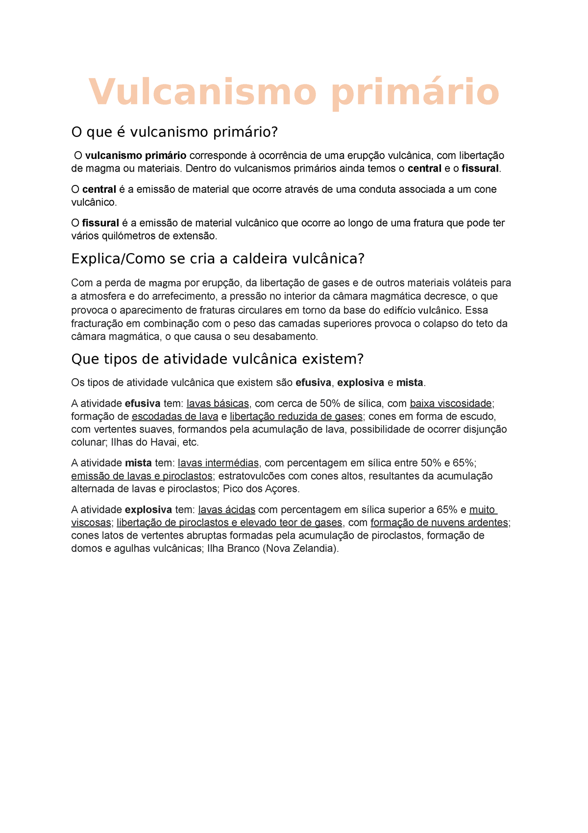 Vulcanismo Primário Vulcanismo Primário O Que é Vulcanismo Primário O Vulcanismo Primário 6283