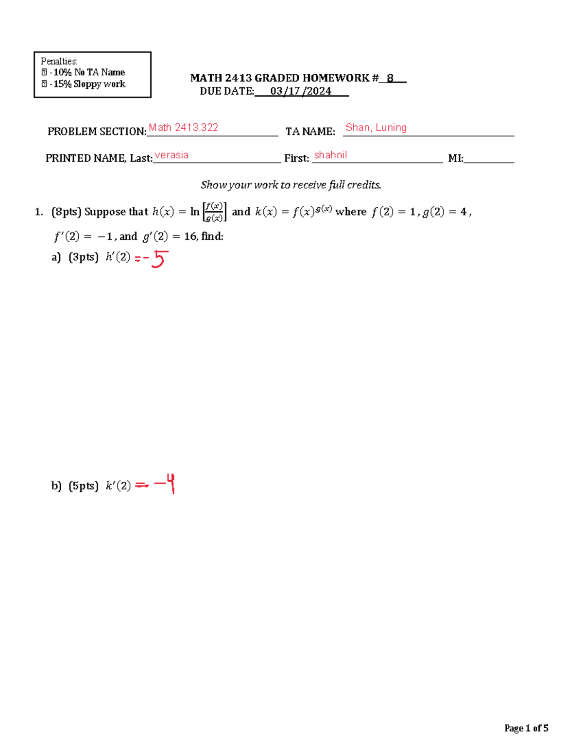 GHW 8-merged - GHW - MATH 2413 GRADED HOMEWORK #8_ DUE DATE: 03/17/2024 ...