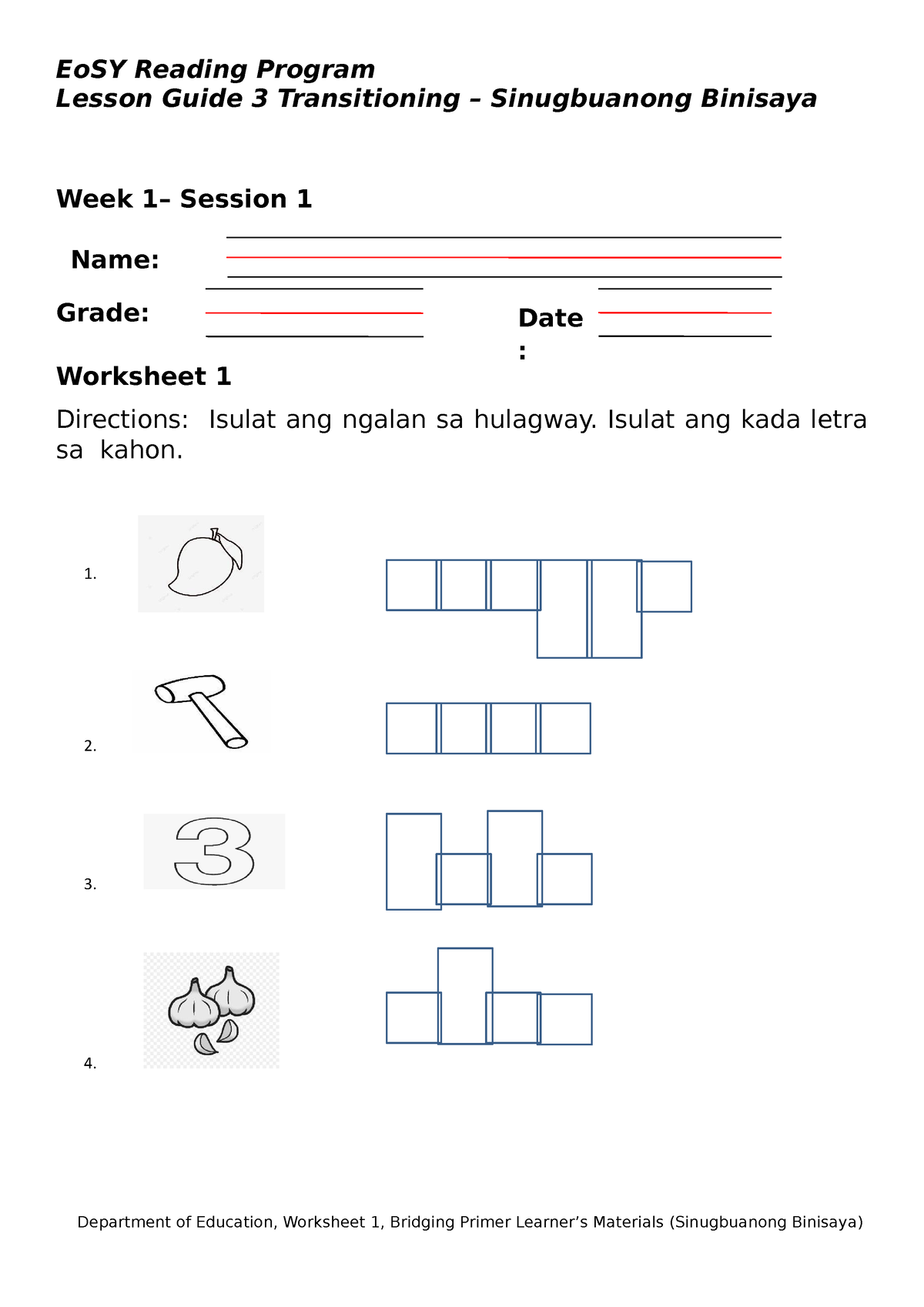 SBinisaya T W1S1 - NLS Lecture - Lesson Guide 3 Transitioning ...