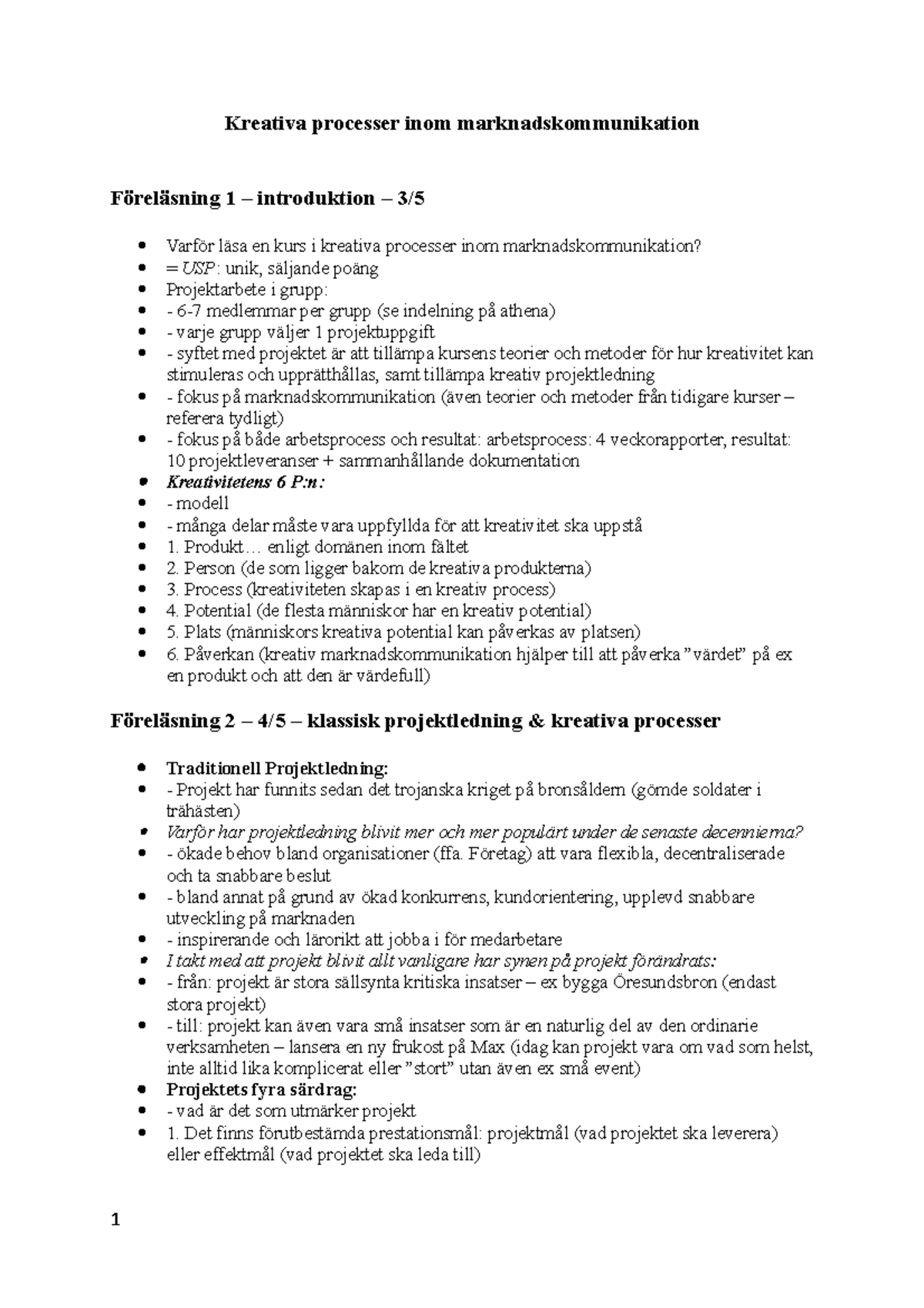 Kreativa processer inom marknadskommunikation - Produkt... enligt ...