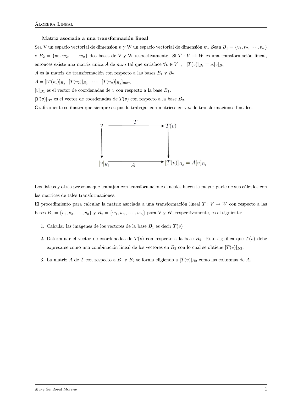 24 Matriz Asociada A Una Transformaci N Lineal - Algebra Lineal ́ ...