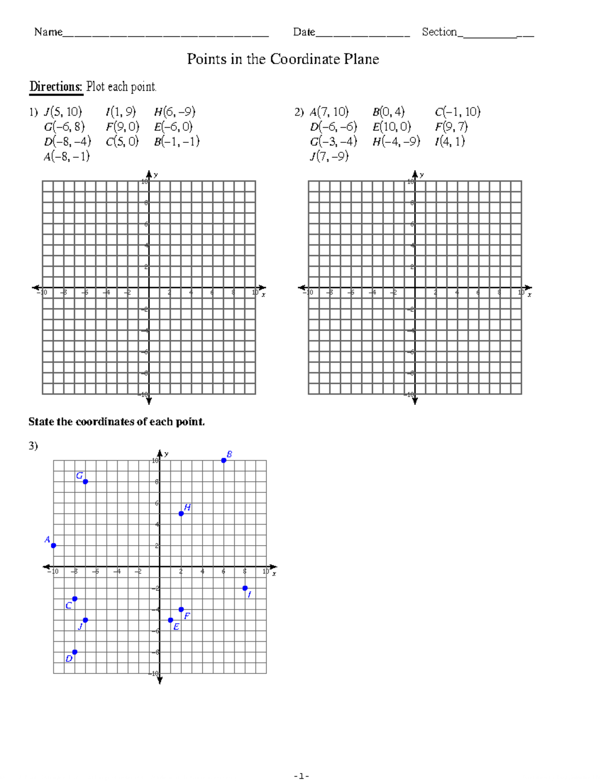 3-Points in the Coordinate Plane - ©u 32 U 0 c 1 K 29 IKXuIttaQ ...