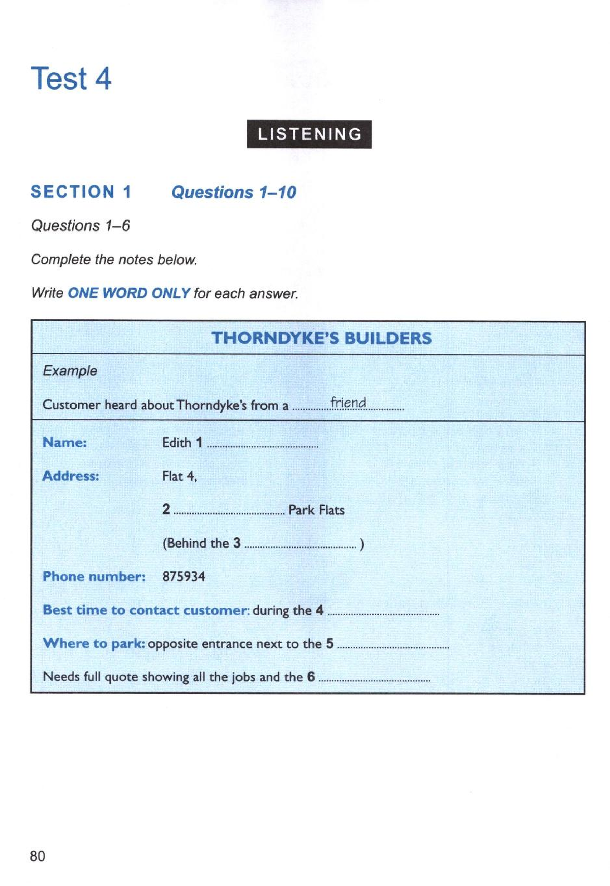 ielts listening 10 test 4