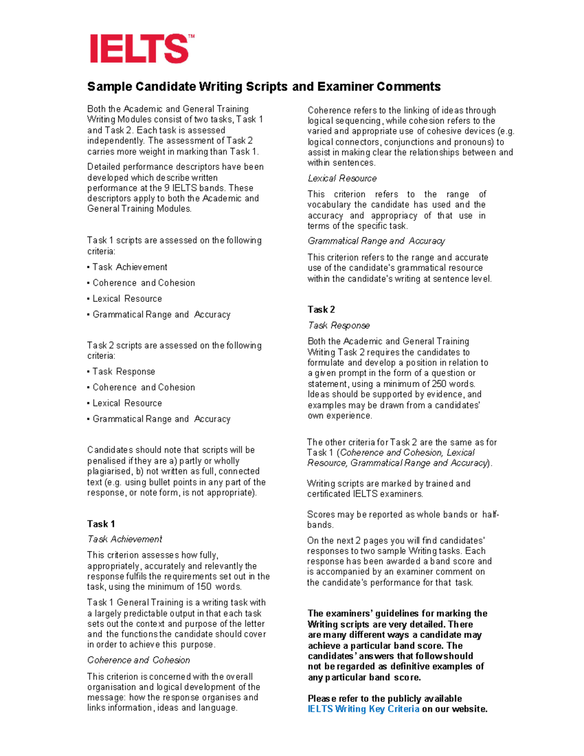 Ielts general training writing example responses to parts 1 and 2 with ...