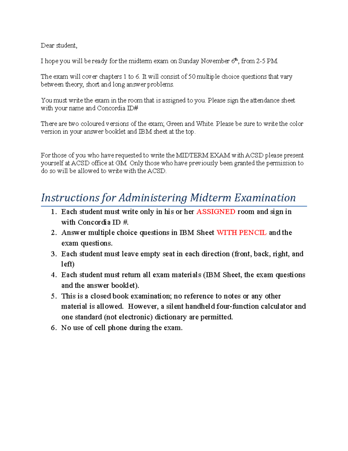 Midterm EXAM NOTE- FALL-2022 - Dear student, I hope you will be ready ...