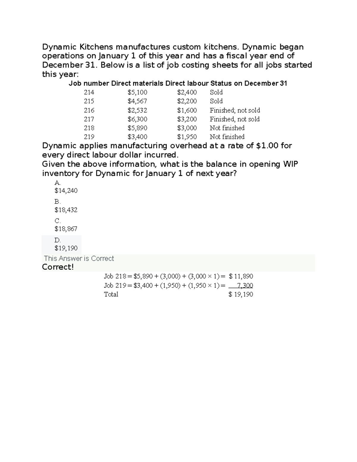 21 - Cost Behaviour and Job Costing - ACCT 434 - SAIT Polytechnic - Studocu
